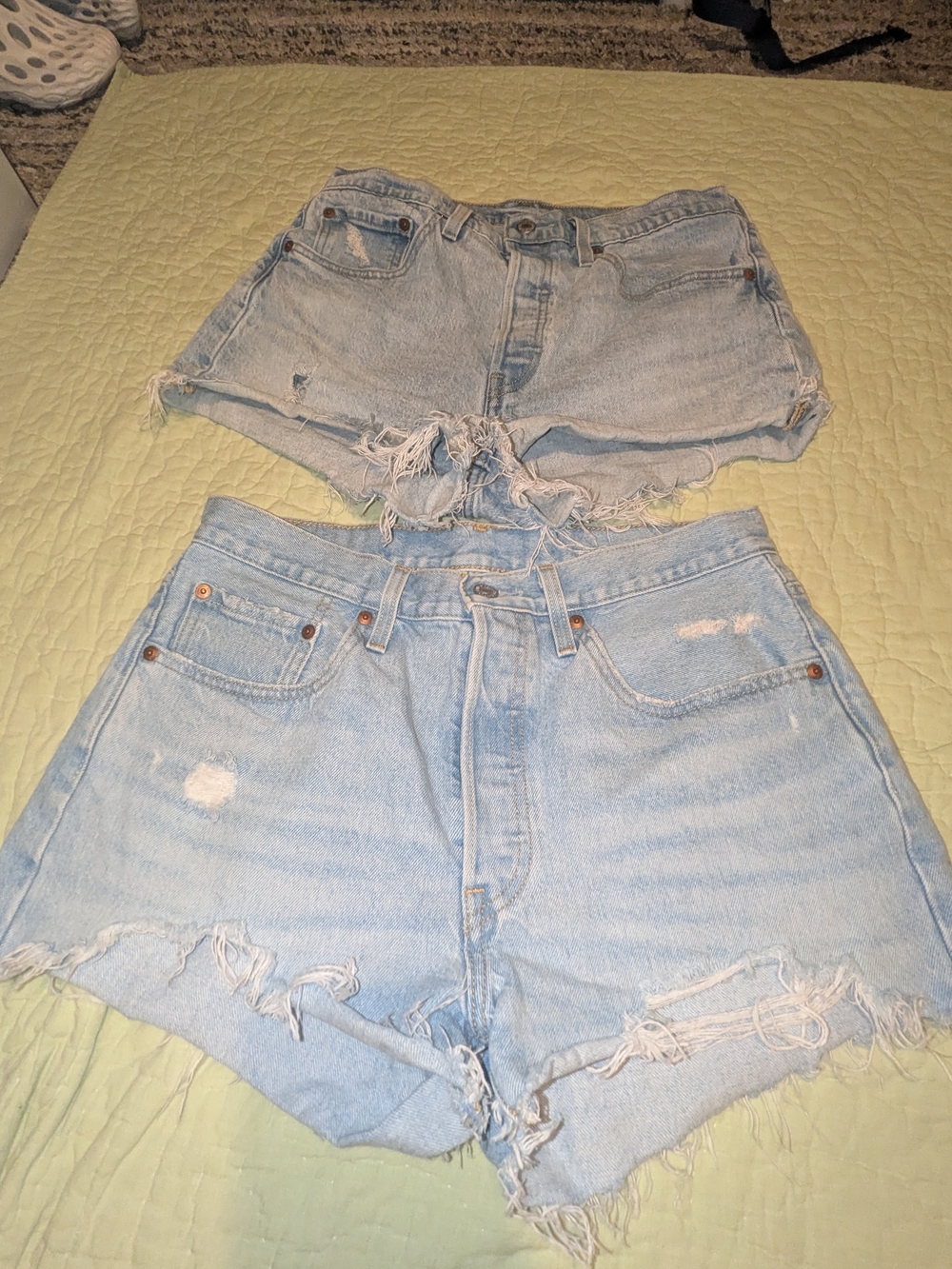 Levi's Light Blue Distressed Denim Cutoff Shorts - Women